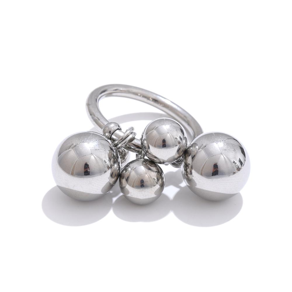 

Yhpup 6789# Кольцо из шариков из нержавеющей стали, ручной работы, устойчивое к ржавчине, с покрытием 18K PVD, персонализированное, модный шарм, украшение для пальцев 2025 6