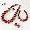 Wedding Necklace Earrings Bracelet 3Pcs/Set Imitation Pearls Jewelry Set, Adjustable Length Choker with Ear Studs Bridal Accessories And Bracelet, Set