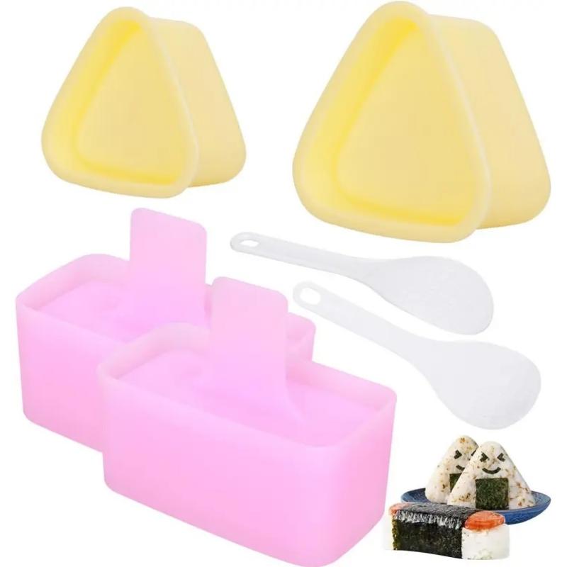 

Набор из 6 форм для онигири, пресс-форма для мусуби, 2 формы для мусуби, 2 лопатки для риса, 2 классические треугольные формы для онигири, форма для суши 6PCS