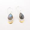 Labradorite Gemstone 925 Solid Silver Jewelry Handmade Earrings 1.5" For Wedding EE-162-27