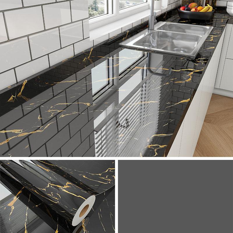 Marble Self Adhesive Film - Heat Resistant Kitchen Countertop Sticker, Waterproof Oil Proof Peel and Stick Wallpaper for Cabinet Refinishing