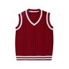 Women's College Style Knitted Vest: 2024 Spring/Autumn Wool Sleeveless Sweater Layering Top