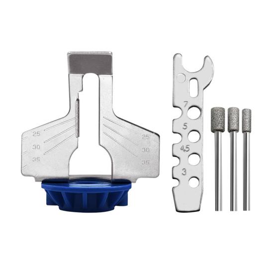 Zubehör für Kettensägenschärfer, verstellbar, einfach zu verwendendes Kettensägen-Schärf-Aufsatz-Set, Heim- und Gartengeräte