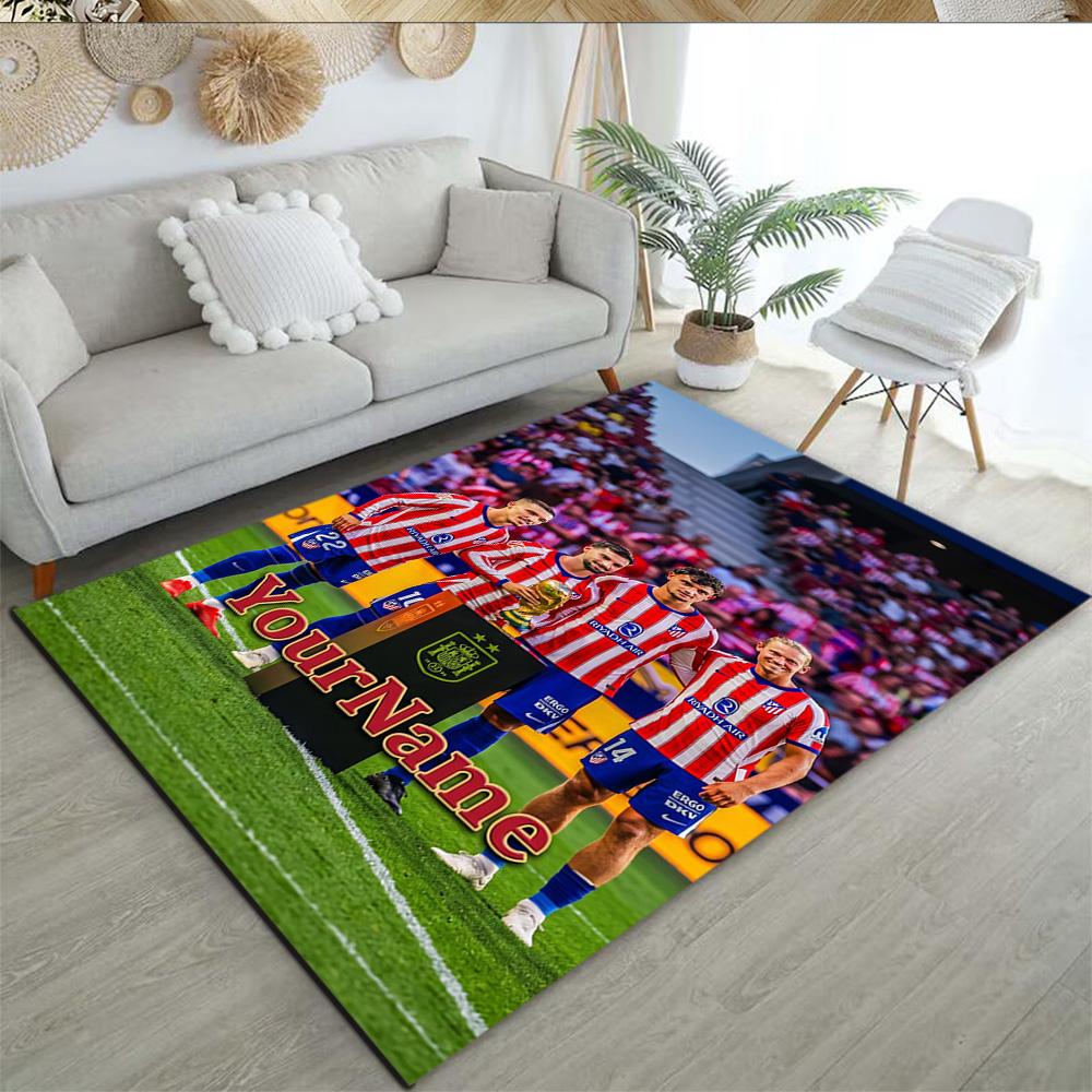 Atletico Madrid Customizable Name Carpet Perfect for Decorate room Living Rooms Outdoor Bedrooms Anti-slip Rug Decorate Offices Gift for Festivals
