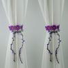 A Set of 2 Creative Plant Vines Artificial Flower Curtain Hooks, Bohemian Style Floral Decorations, Adjustable Transparent Curtain Fixing Clips