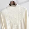 Men's Cashmere Half-High Neck Long Sleeve Knit Sweater - Warm, Business Casual, Plus Size Available