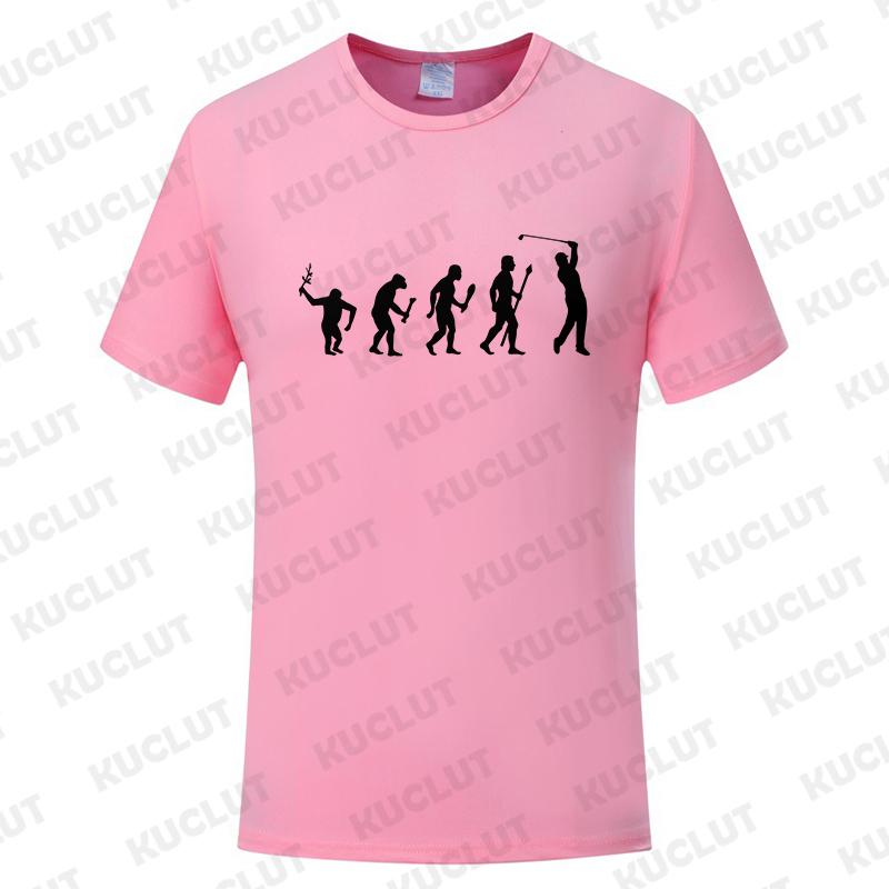 Fashion Brand Clothing Golf Evolution of Man Men's Tee Shirt Round Neck Shirt Short Sleeve Breathable Fashion Casual Shirt Tops