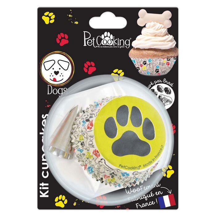 Kit Cupcakes - PETCOOKING - Multicolore - 18 caissettes - 1 douille fleur - 2 poches à douilles