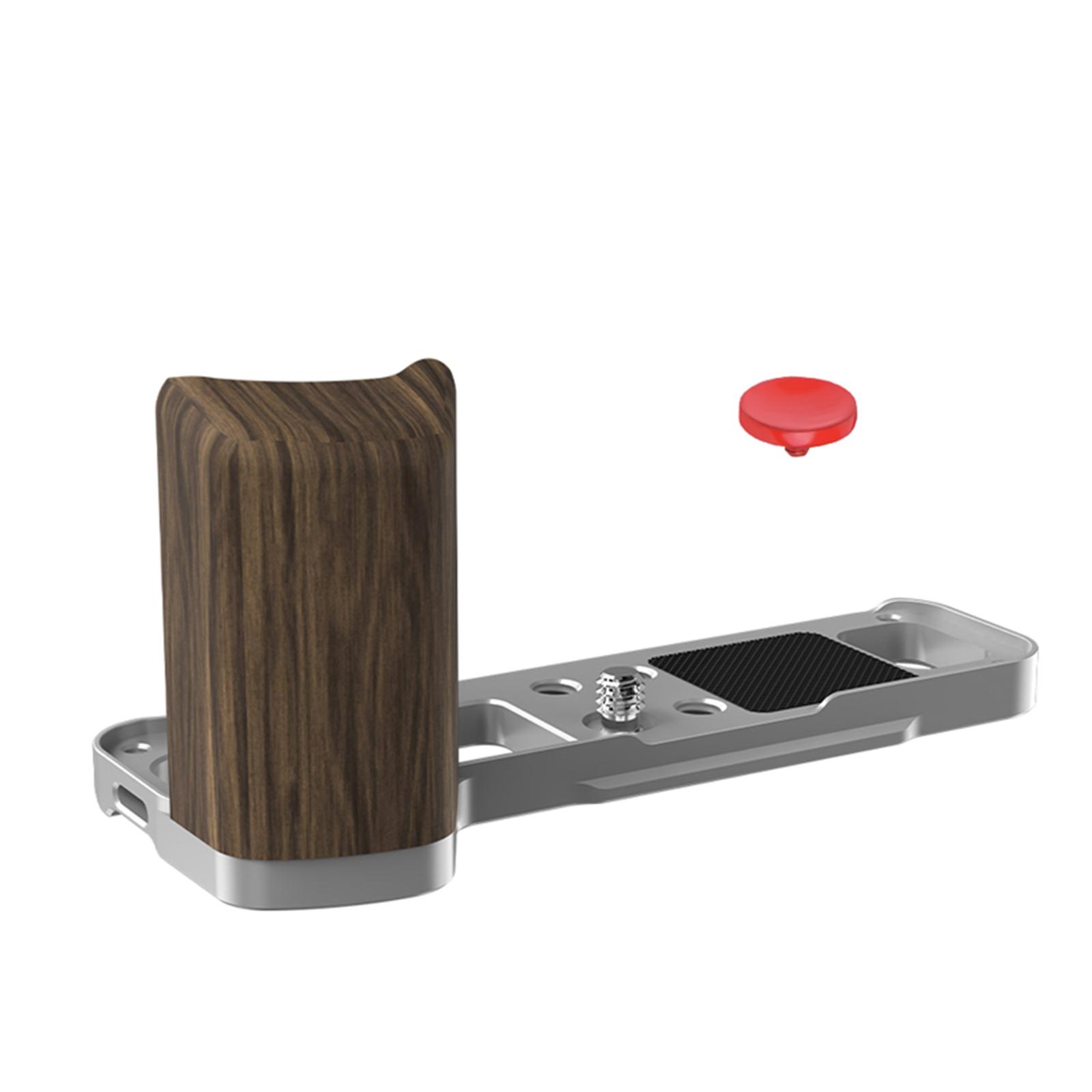 Wooden L Plate Camera Hand Grip Holder Bracket with Aluminum Alloy Baseplate Camera Wood Hand Grip Handle for FUJIFILM X100VI