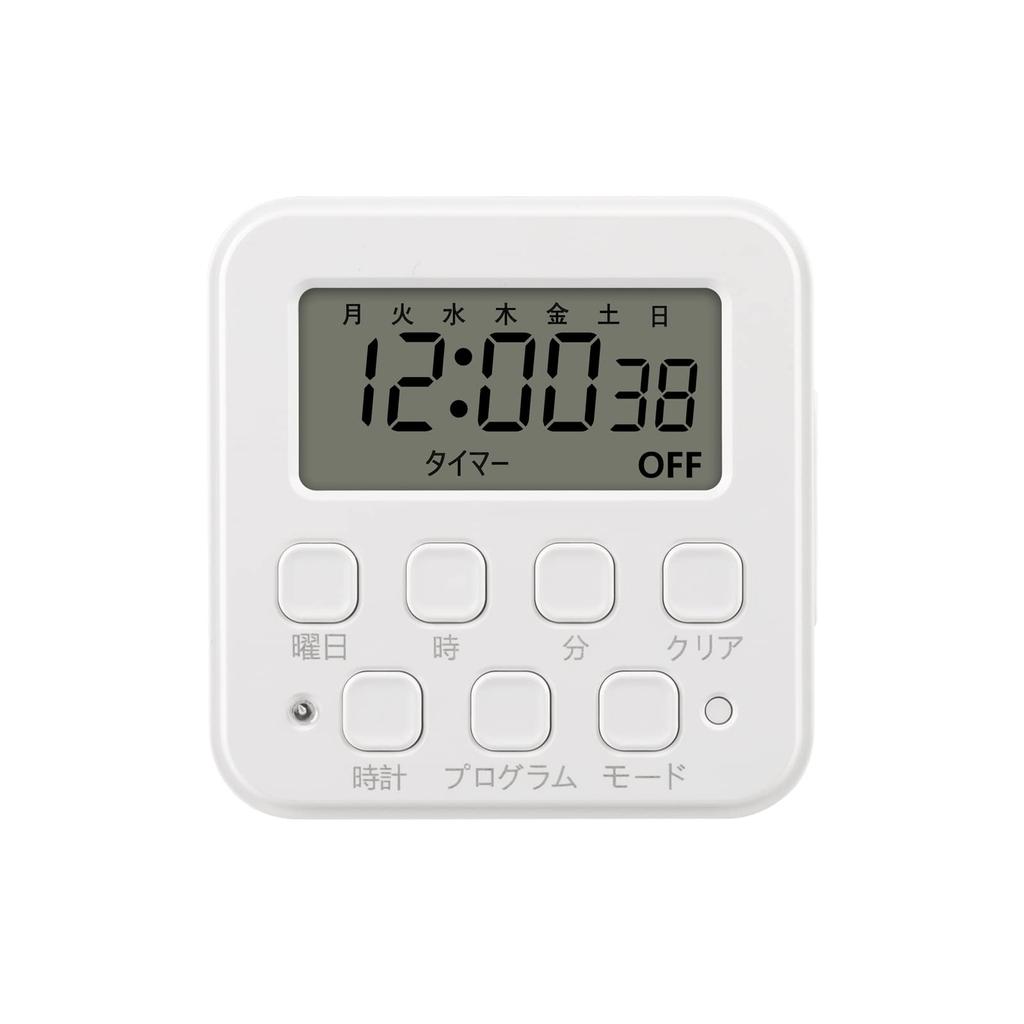 BN-LINK Digital Power Outlet Timer with 24-Hour Timer, Large Screen, Switch Type, 20 Programs, Repeat Function, Energy Saving, AC100V 15A 1500W, White