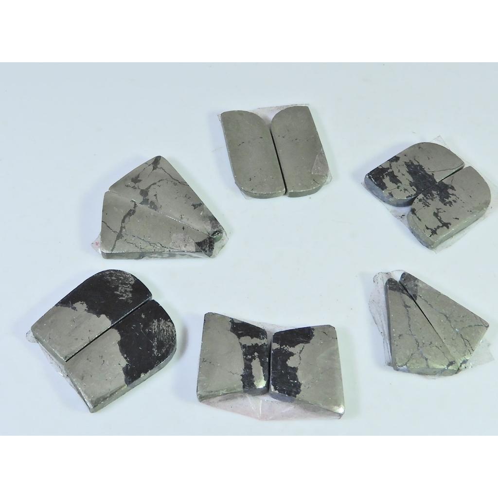 Natural Apache Gold Pyrite Matched Pair Fancy Loose Gemstone 6 Pair Lot C-1352