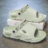 Men's Summer Slippers: Thick Sole, Non-Slip, One-Strap High-End Sandals for Home, Sports, Beach, and Water.