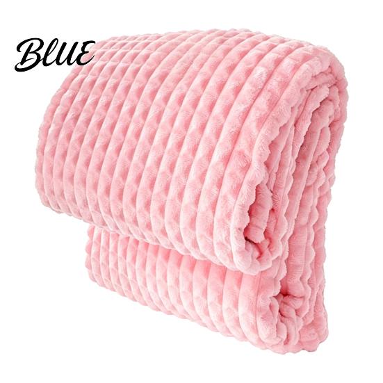 Thermal Insulation Blanket for Autumn Waffle Textured Fleece Throw Blanket Solid Color Milk Flannel Grid Cut Texture Sofa Plush Soft Warm Cozy Couch