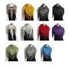 Warm Triangular Scarf for Women Soft Imitation Cashmeres Winter Knitted Shawl Wrap with Fashion Fringes Tassels Details