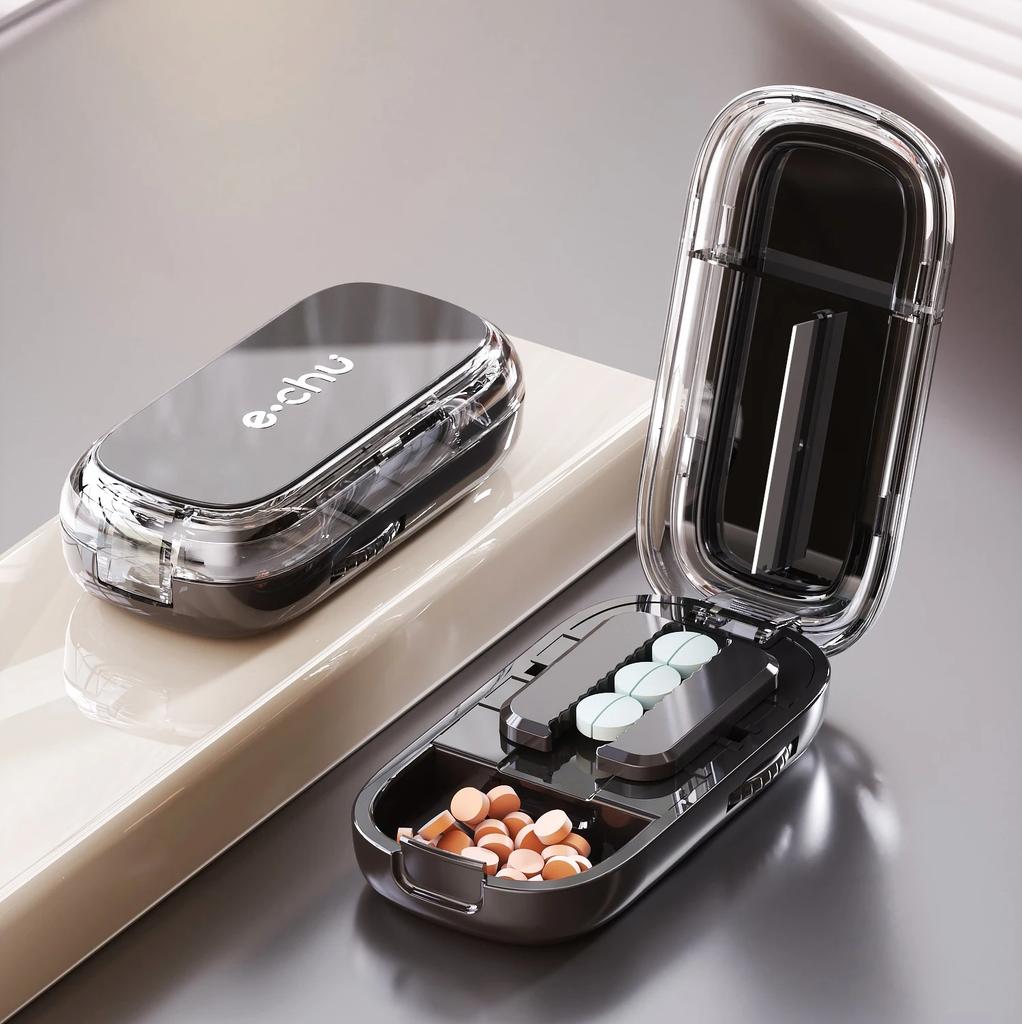 Portable Pill Organizer 3 Times A Day Pill Box Compartments Travel Pill Holder for Vitamins Medicines Small Pocket Medicine Case