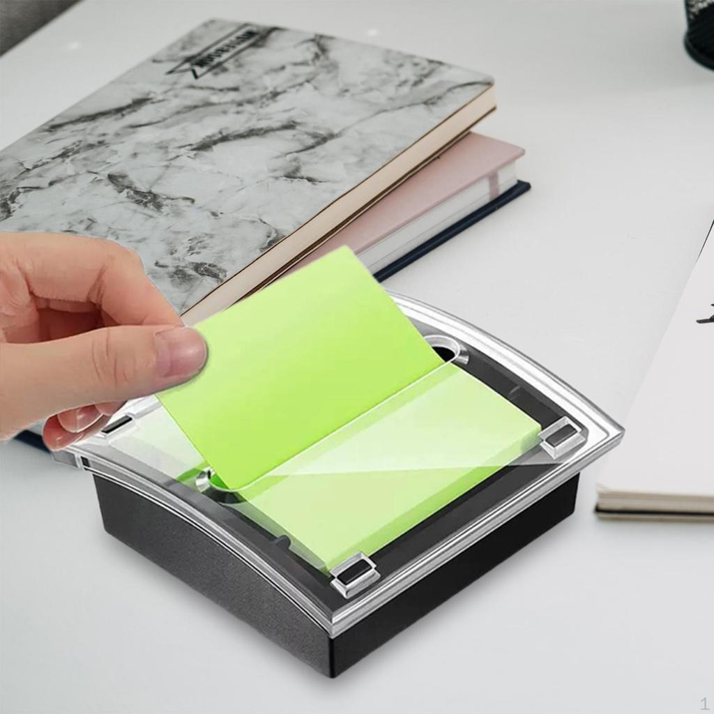 Sticky Note Dispenser Organizer Clear Top Convenient Gift Stationery Holder Memo for