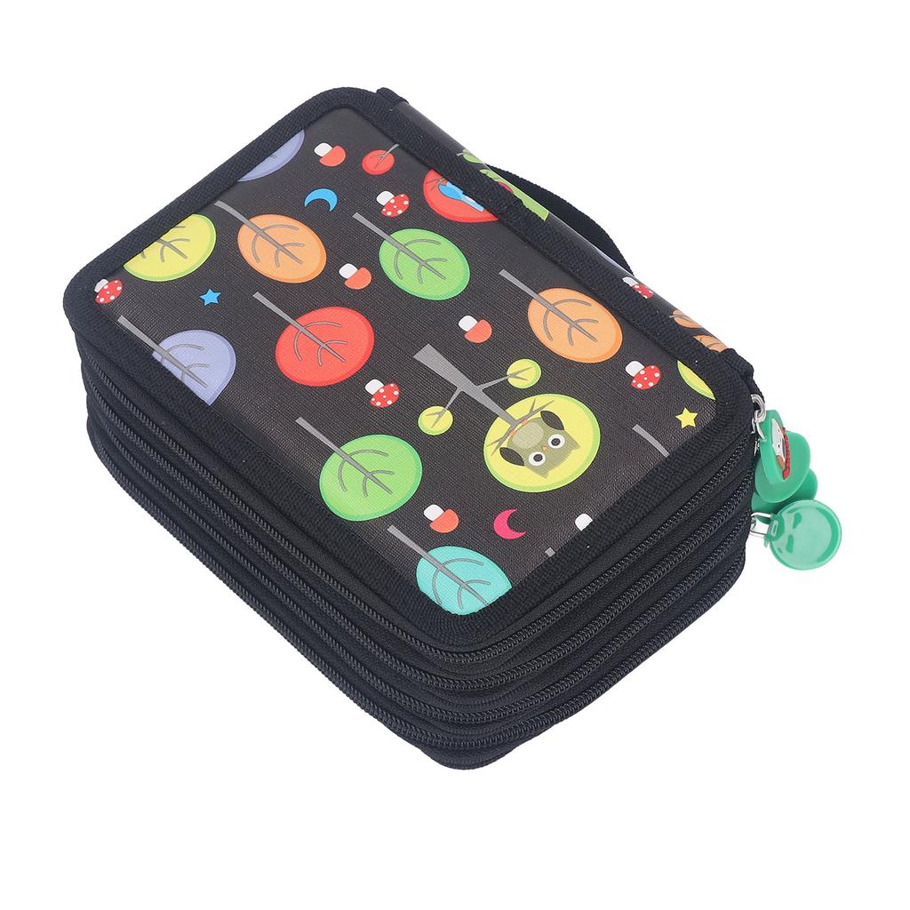 Färgpennfodral Pennhållare med dragkedja Stor kapacitet Pennfodral Vikbar Färgpennväska Tecknad