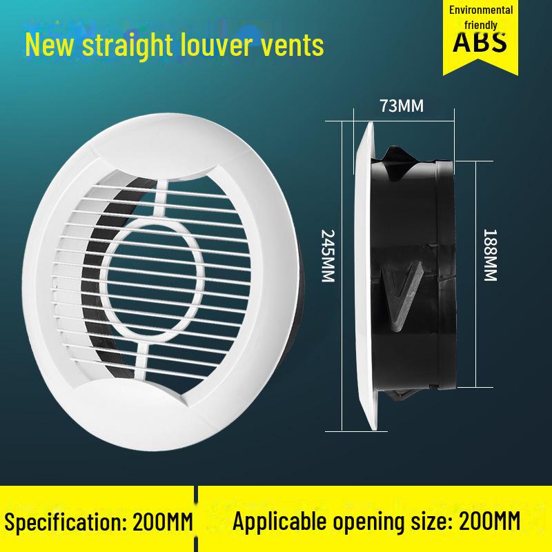 ABS-Rundjalousie mit Netzabdeckung für Frischluft- und Abluftkanalsysteme