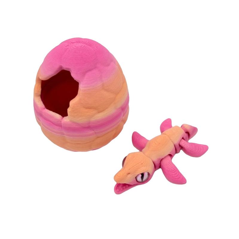 Colorful Triceratops Model Ornaments, 3D Printed Cracked Dinosaur Eggs, Ideal Kids Birthday Decor Gifts
