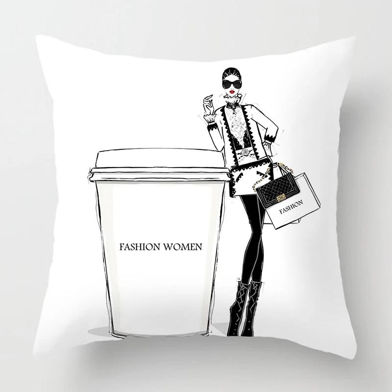 Nordic Fashion Ladies Pillowcase Decoration Home Decoration Living Room Sofa Cushion Cover  Bed Decoration Pillowcase
