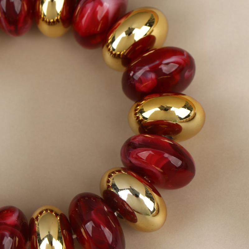 Vintage Irregular Beaded Stretch Bracelet Chunky Bead Bangle Trendy Jewelry For Women Daily Party Stackable Wrist Accessory