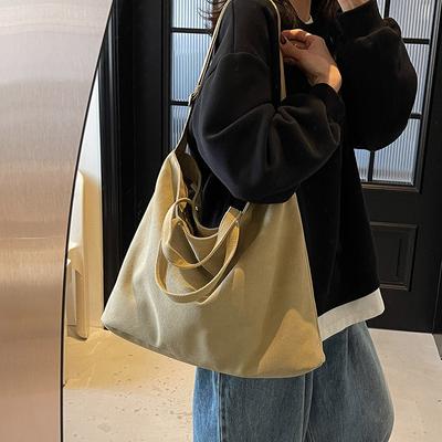 Borsa tote in tela di grande capacità borsa a tracolla letteraria per studentesse borsa a mano borsa a tracolla