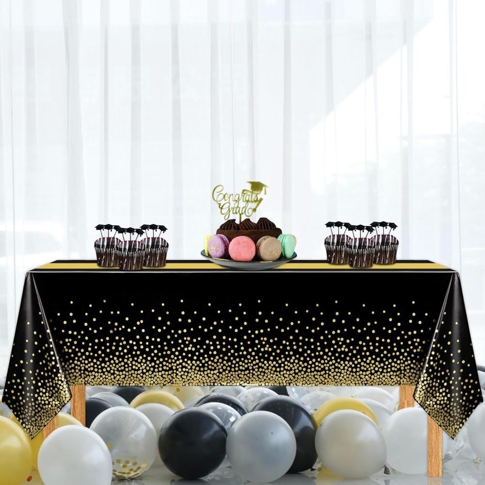 1PC/5PCS Tablecloth Decorations Table Cloth Printed Satin Disposable Table Covers for Wedding Birthday Decor