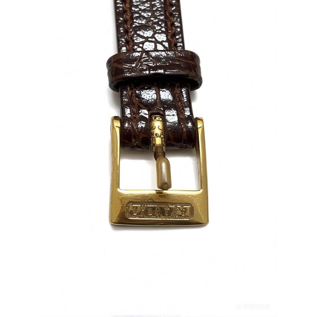 Used Today only RADO Rado Vintage Ladies Watch Gold Dial Black Leather Strap Working Item (Battery Replaced) Video is AI