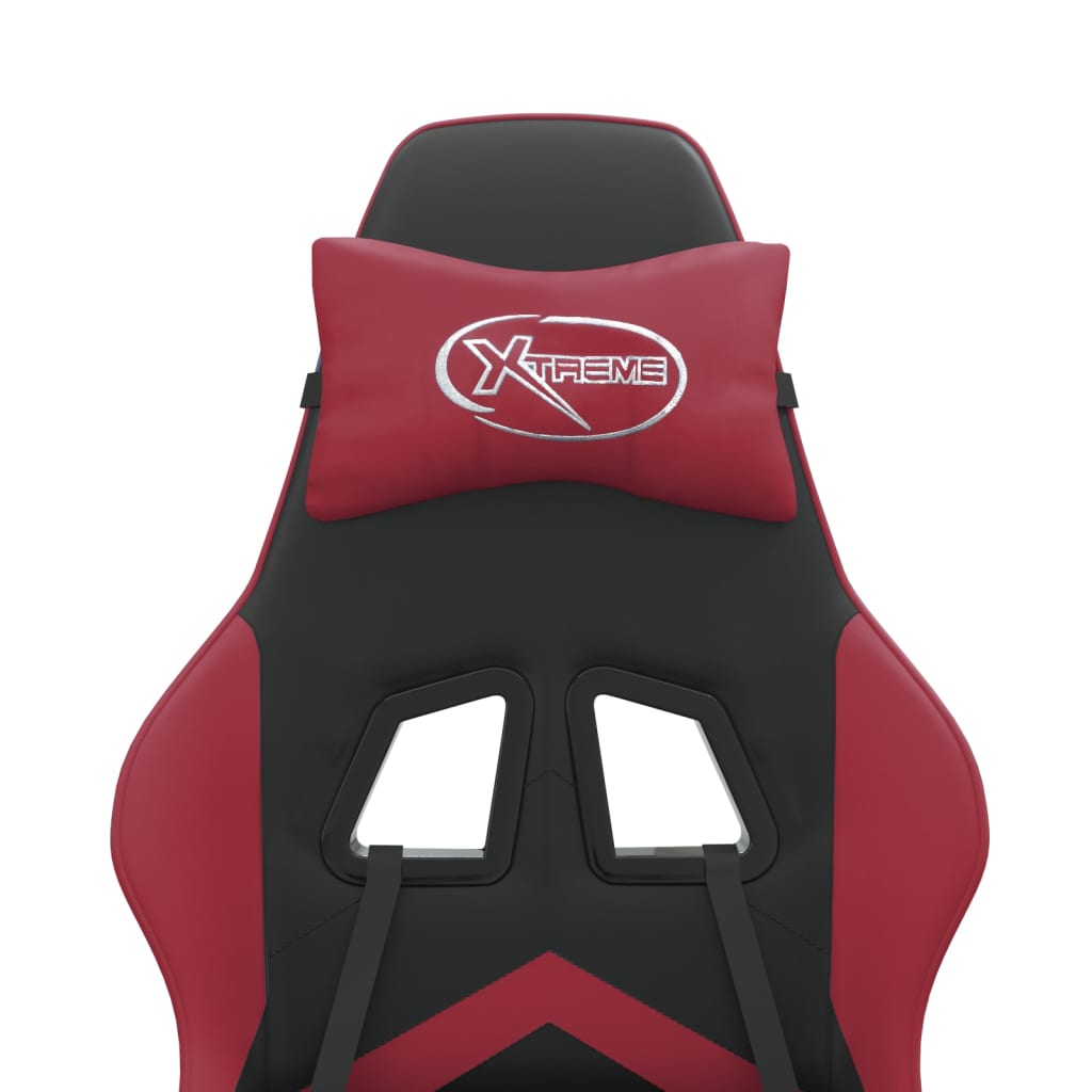 Gaming Chair Swivel Black and Burgundy Artificial Leather