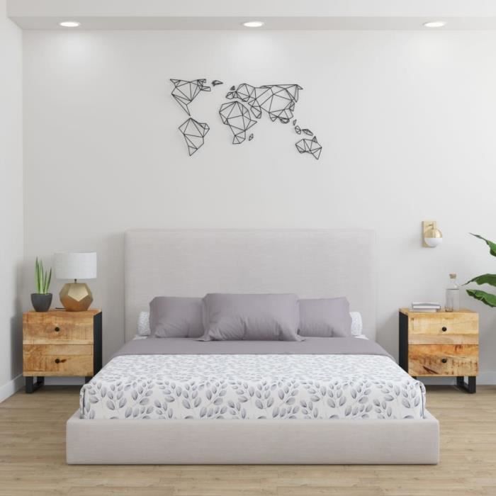 VidaXL Tables de chevet 2 pcs 40x33x46 cm Bois de manguier solide345215