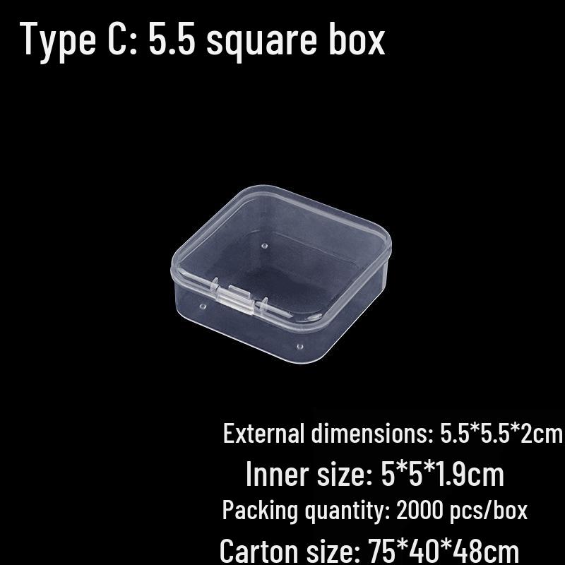 Square Transparent PP Plastic Storage Box for Electronics and Earbuds