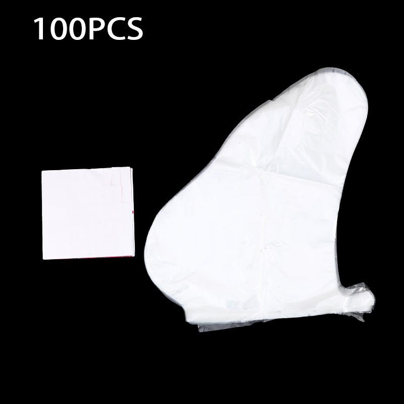 100Pcs/Pack Disposable Foot Covers Plastic Transparent Shoes Cover Paraffin Bath Wax SPA Therapy Bags Liner Booties Bag