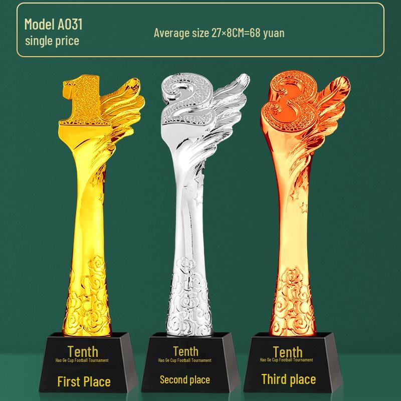 Custom Crystal Football Trophy - 2025 Golden Boot Top Scorer Award (Extra Large)