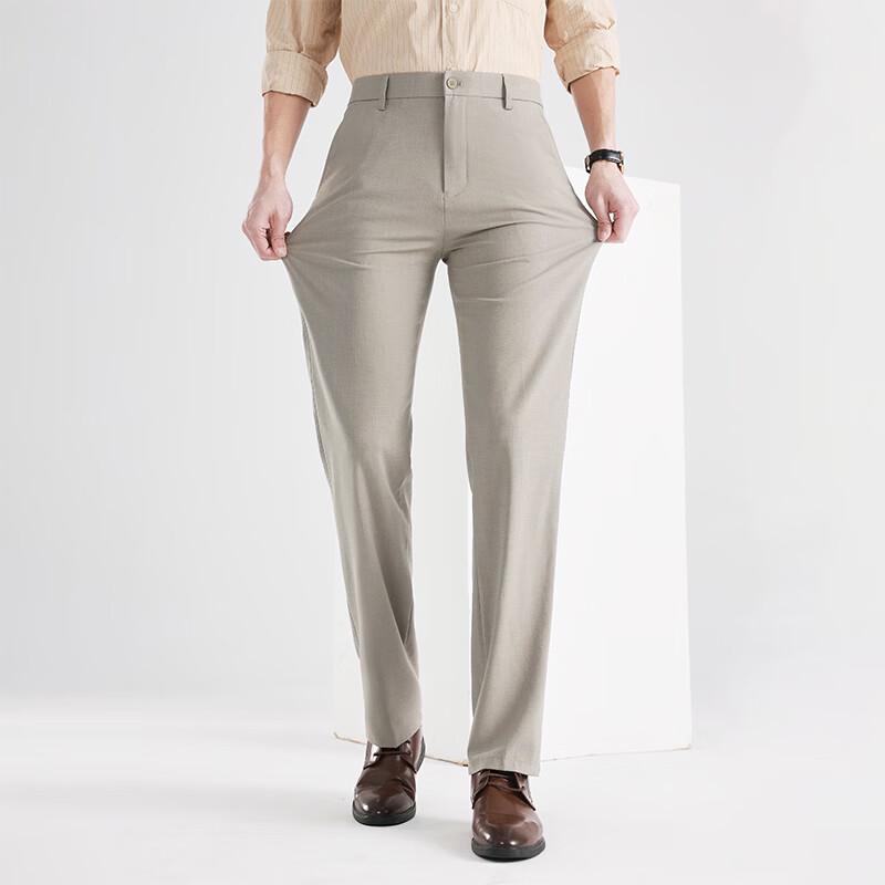 Men's Business Casual Straight-Fit Wrinkle-Resistant Pants