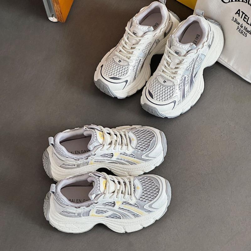 Dad Shoes Women's Summer New Shoes Women's Shoes Thick Sole Inner Height Increase Mesh Breathable Ultra-light Sports and Leisure Shoes