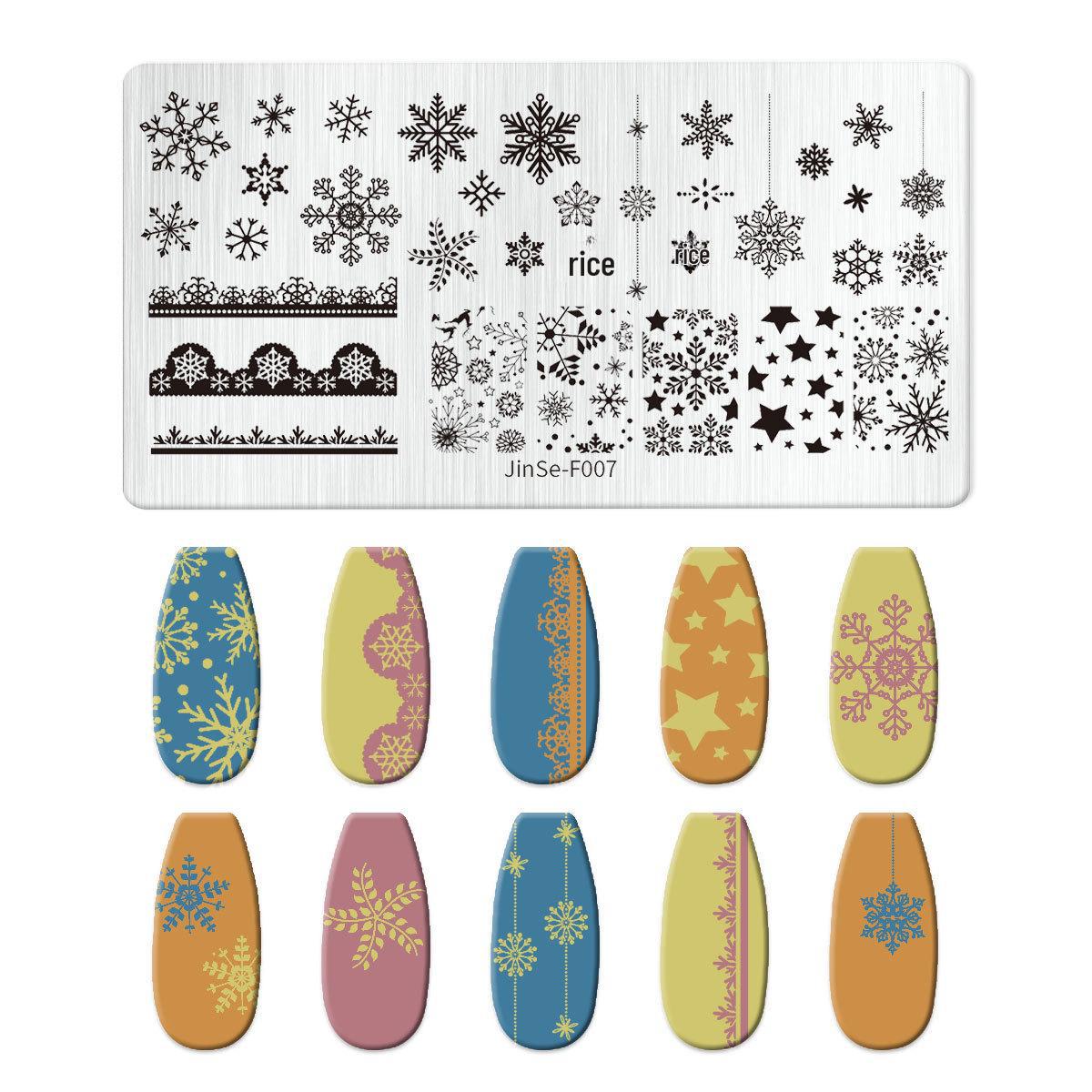 

Набір силіконового штампа для нейл-арту та геометричної сталевої пластини