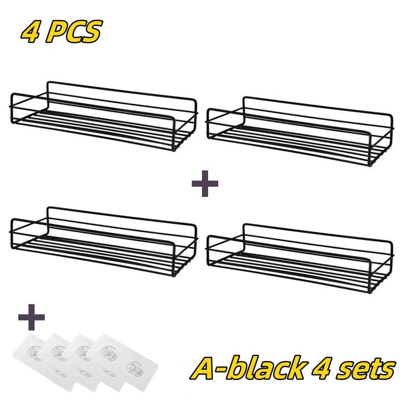 Badezimmerregal, Badezimmerzubehör, Shampoo-Aufbewahrungsregal, Kosmetikhalter, Metallregal ohne Loch, Gewürz-Organizer, Eckregal