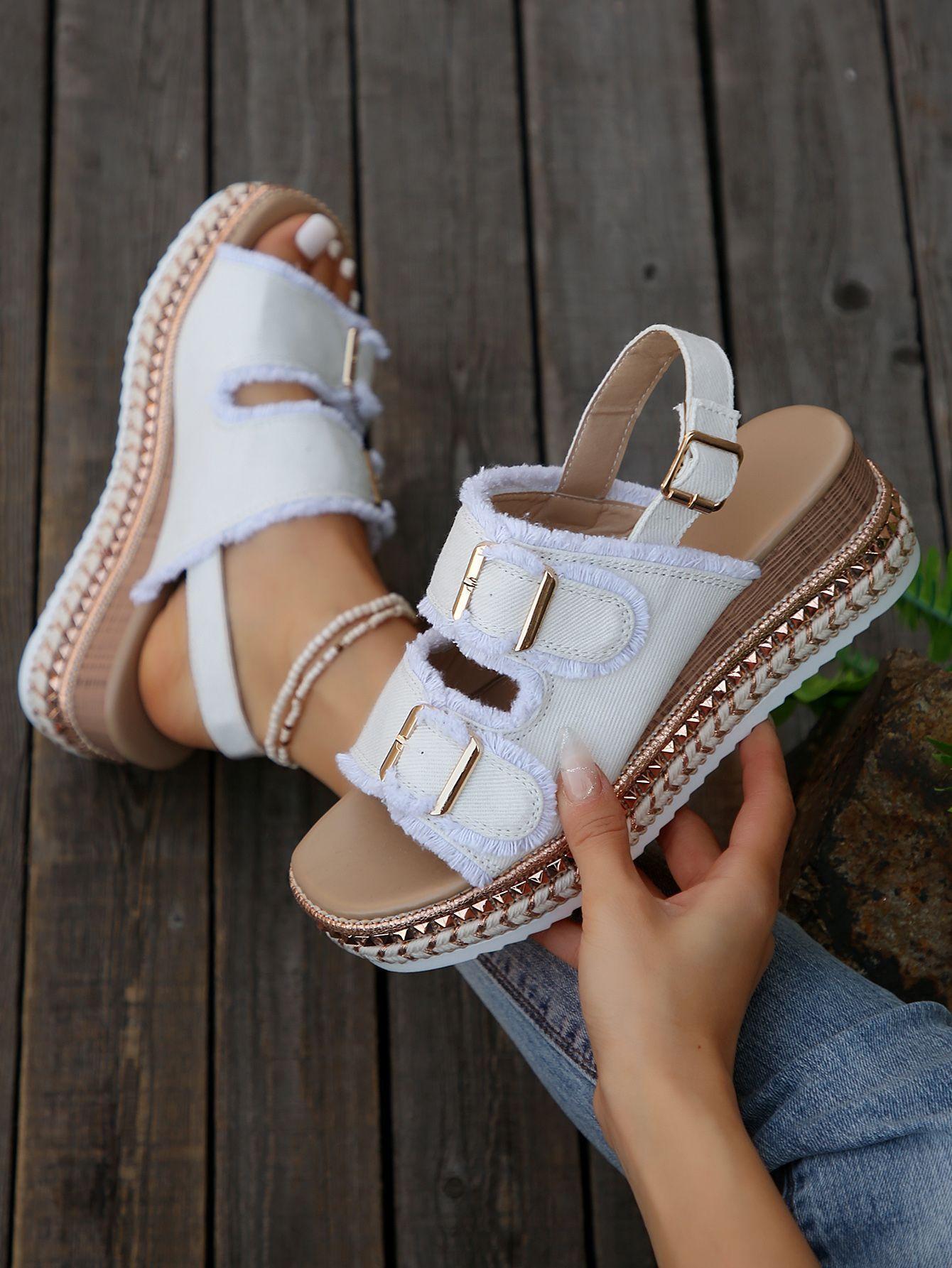 

Ковбойские босоножки на платформе с высоким каблуком, женская обувь, тапочки на танкетке, дизайнерские летние туфли 2024 года, новые брендовые туфли-лодочки, пляжные шлепанцы Zapatos Mujer 36 белый