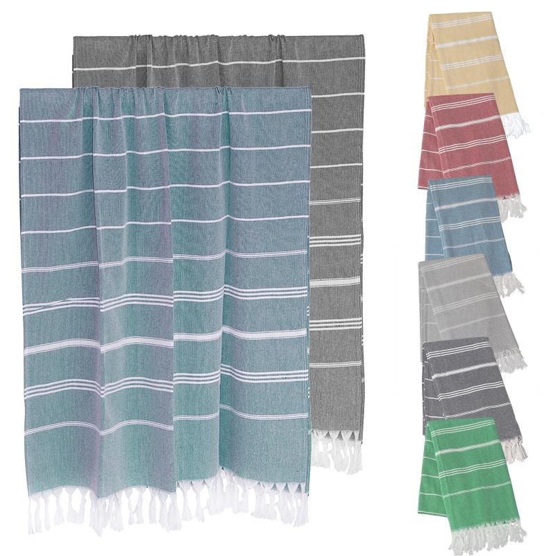 Prosop de plajă turcesc 2 buc. Prosop de baie ultra ușoare super absorbant cu ciucuri pentru înot camping