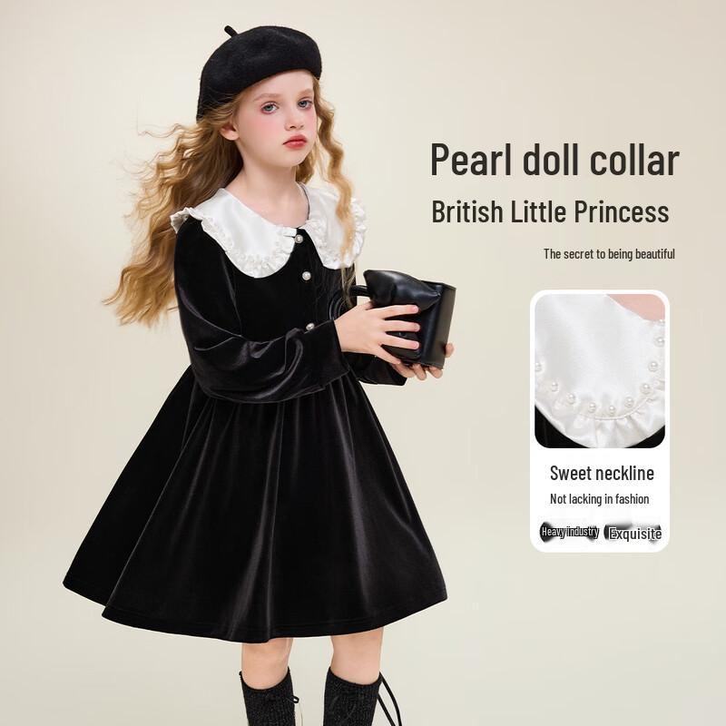 ASK JUNIOR Girls  Peter Pan Collar Princess Dress 130