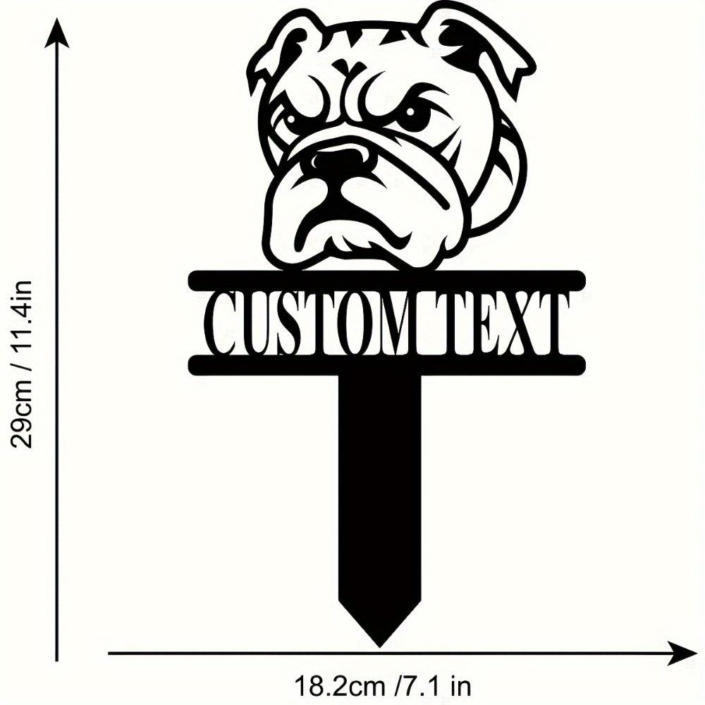 

Metal Bulldog Garden Stake Custom Name Plate Outdoor Dog Decor Lawn Sign Pet Owner Gift