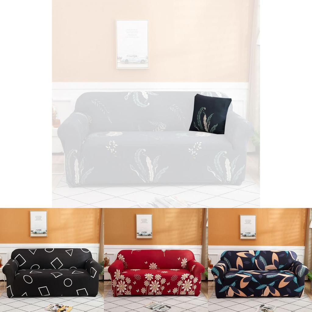 Floral Leaves Printed Soft Sofa Cover For 1/2/3/4 Seater Couches Excellent Fit And Stretch
