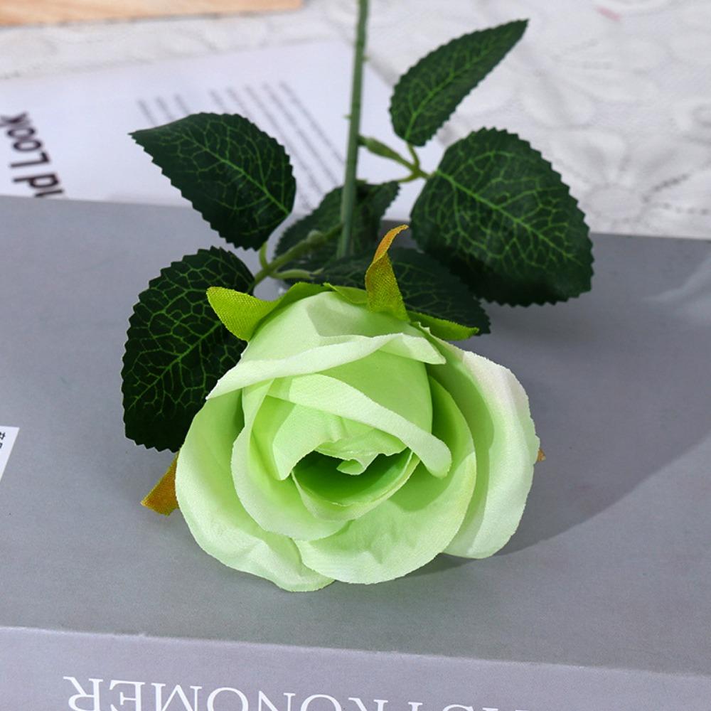

5pcs Festival Supplies Vintage Silk Rose DIY Party Decoration Artificial Flowers Home Decor зелений