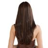 Women's Cross-Border Wigs: Long Straight Hair with Bangs, High-Temp Synthetic, Full Coverage, Available in Black, Red-Brown, Orange, and Pink.