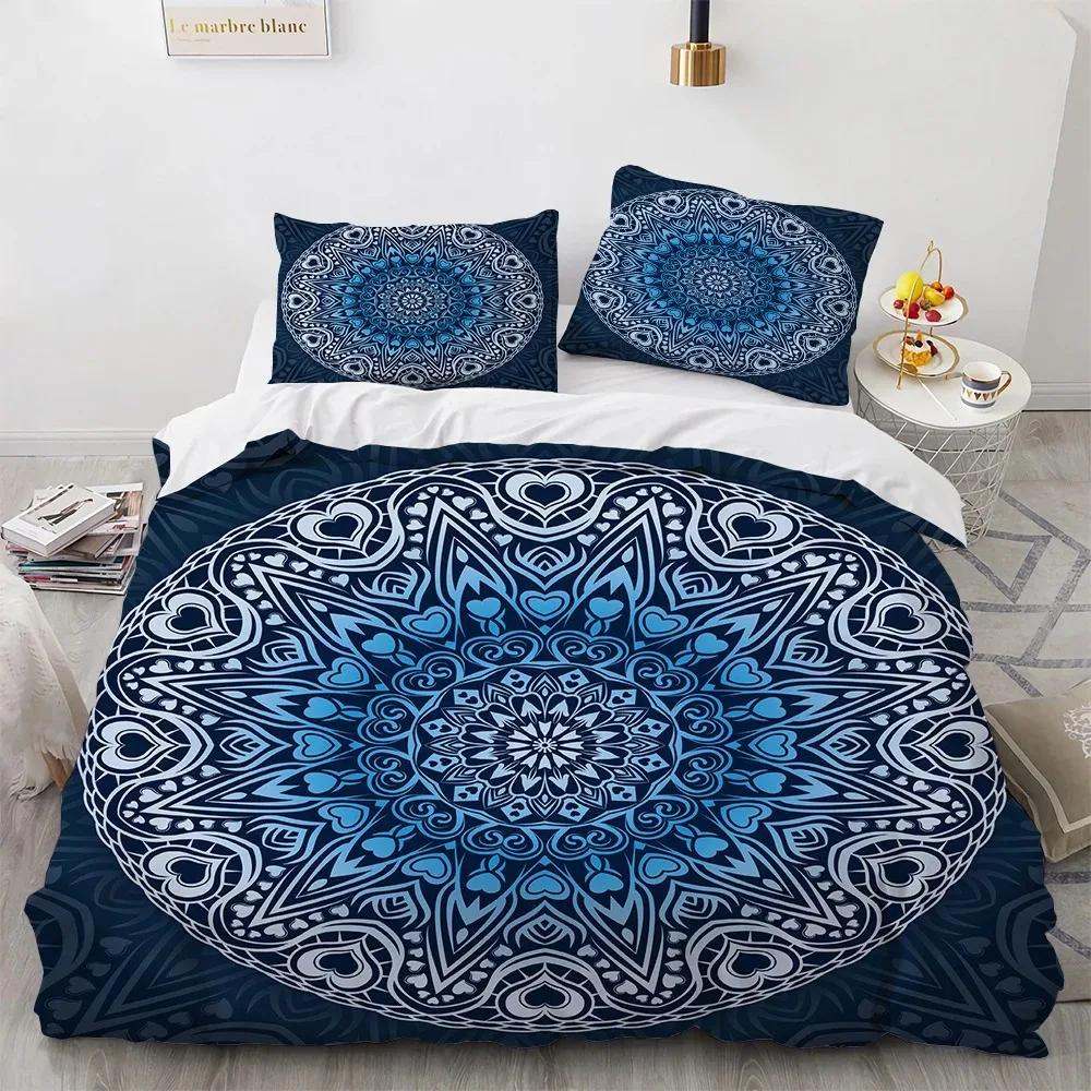 Bohemian Mandala King Queen Duvet Cover Boho Style Flower Bedding Set Adults Exotic Nordic Floral Polyester Quilt Cover