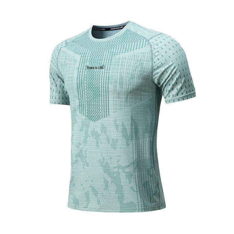 

Мужская весенне-летняя дышащая быстросохнущая эластичная футболка с логотипом бренда 2XL светло-зеленый