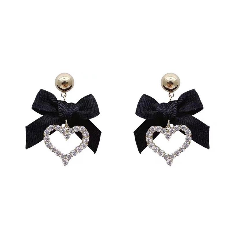 New South Korea Dongdaemun Bow Love Earrings New High-end Earrings Design Earrings Women
