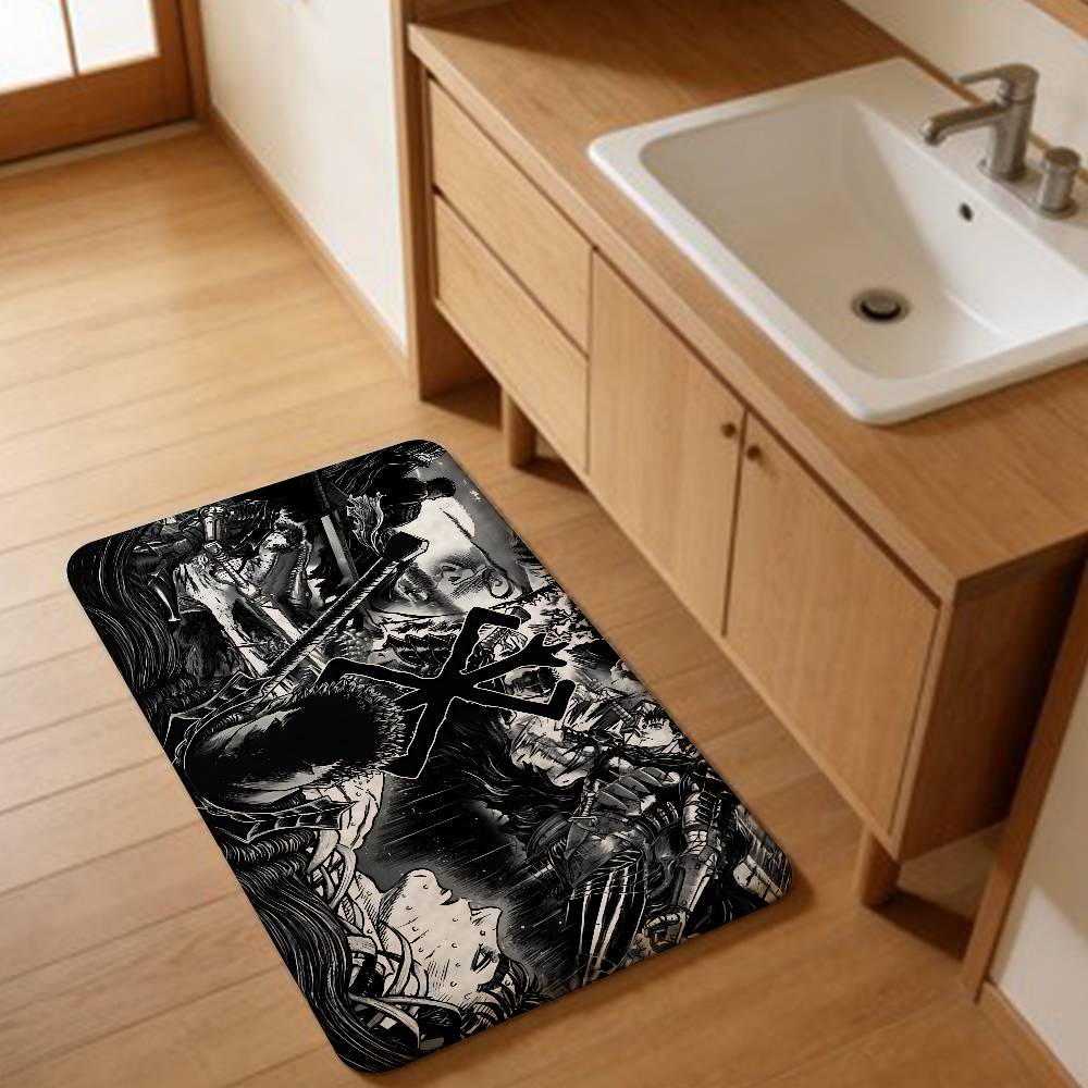 Berserk Guts Hot Anime Entrance Door Mat Washable Non-Slip Living Room Sofa Chairs Area Mat Kitchen Welcome Doormat