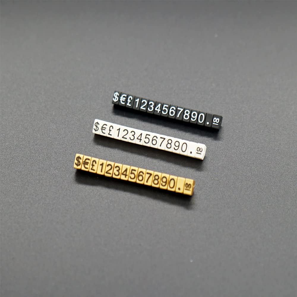 Mollytek 10 Sets Price Display Cube Adjustable Price Tag for Jewelry Price Display Counter Stand Number Letter Dollar Price Block Kit for Retail Shop