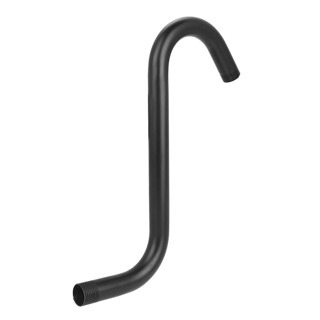 8in Stainless Steel Shower Extension Arm S-Curved Black Bathroom Accessory Shower Arm with G1Celsius2 Thread for Tall Individuals